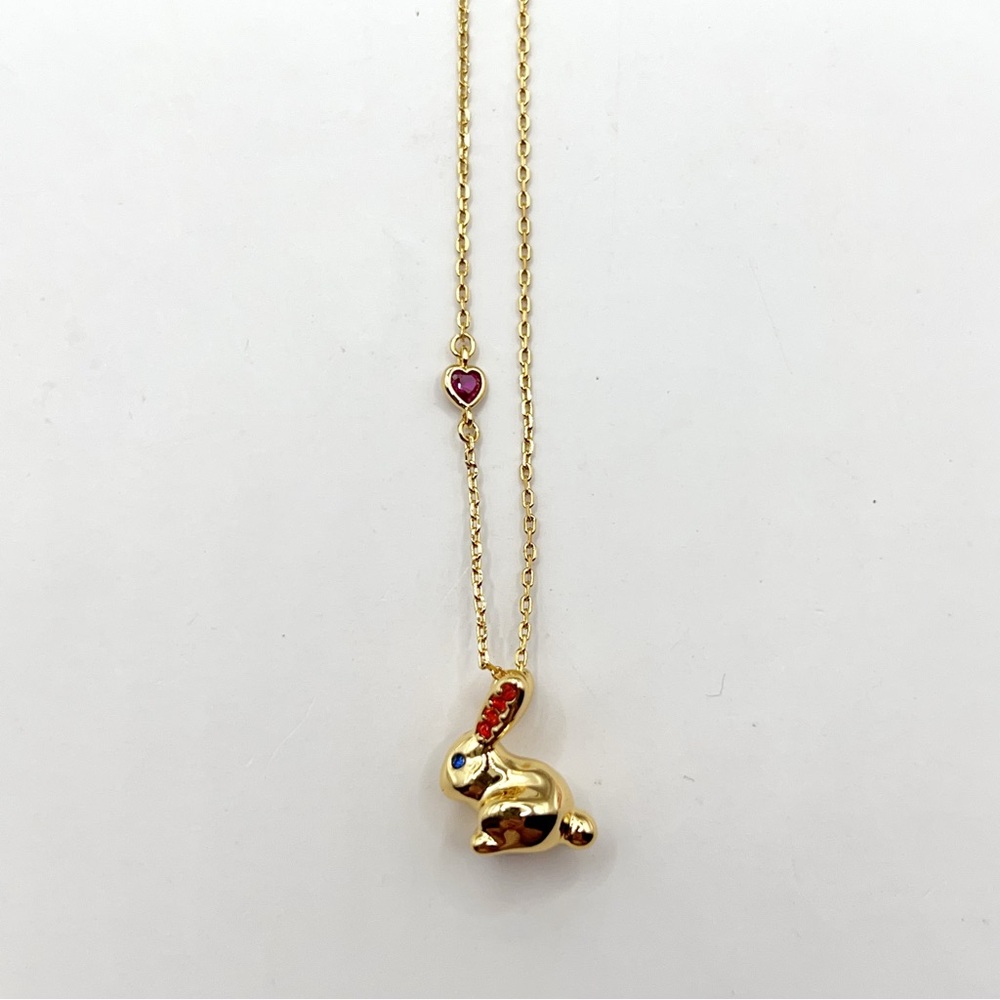 KS807-Kate Spade gold bunny necklace